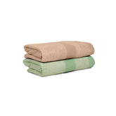 Mulberry Living Bamboo Bliss Bath Towel 1200 Gsm | Ultra-Soft, Eco-Friendly, Quick Dry & Highly Absorbent Bath Towel (Neon Green & Coral Peach) - 2 Pcs