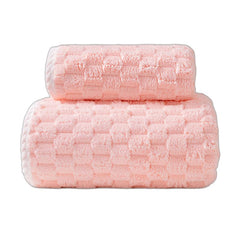 HomeCloud Microfiber Soft & Fuffy Bath & Face Towel 400 Gsm With Hanging Loop | 3x Softer Than Cotton Towels | Highly Absorbent Set Of 2 (Pink)