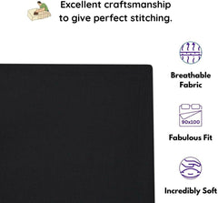 Microfiber Double Bed Bedsheet For Double Bed Sheet King Size With 2 Pillow Covers -100 X 90 Inches, Black | 144 Thread Count Natural Fibers, Comfortable Bedsheet