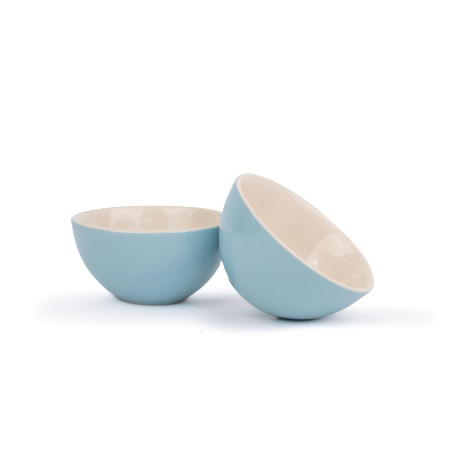 Ceramic Veg Bowls Set Of 6 For Dinner - 180ml Each, Subtle Blue Ivory | Katori Set With Glossy Finish - Stoneware Ceramic Bowls Set | Dessert Bowl Set - Durable & Microwave Safe Ceramic Veg Bowls Set Of 6 For Dinner - 180ml Each, Subtle Blue Ivory | Katori Set With Glossy Finish - Stoneware Ceramic Bowls Set | Dessert Bowl Set - Durable & Microwave Safe