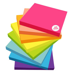 Self Sticky Notes - Pack Of 4 Neon Colors, 400 Sheets - Pack 100 Sheets Per Pad, 4 Color Pads