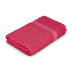 Welspun Alpha Cotton Large Bath Towel Soft & Absorbent 500 Gsm (Dobby - Bright Strawberry)