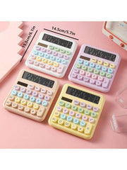 Bluetick Desktop Calculator - 12 Digit Display | Big Buttons | Solar Power | 1 Year Warranty | Aesthetic Candy Color (Purple)