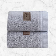 Spread Spain 100% Bamboo Face Towel 360 Gsm | Ultra Soft Absorbent, Quick Dry Towels For Facewash, Gym, Sports, Travel, Suitable For Acne Prone Skin (Pack Of 2 - Ash)