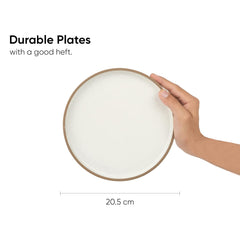 Quarter Plates Set Of 6, Off White Artisanal Series | Premium Stoneware Dessert Plates - Snacks Plates Set With Matte Finish | Snack Plate - Small Plates | Japandi Quarter Plates