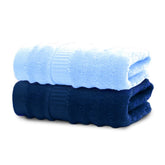 Mush 100% Bamboo 600 Gsm Bath Towel | Ultra Soft, Absorbent & Quick Dry Towel For Bath | Towel Set Of 2 (Navy Blue & Sky Blue)