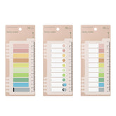 Sticky Tabs Morandi Color, 600pcs Index Tabs Sticky Notes With Ruler Sticky Tabs - 3 Packs