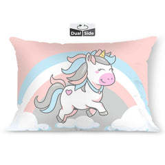 Kids Pillow Cushion With Super Soft Fabric, Animal & Cartoon Prints - 12x18 Inches | Dual Sided Design, Durable & Easy Care | Large & Versatile, Multi-Purpose, Made In India - Design 19