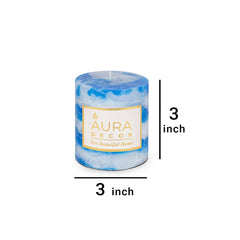 SEA BREEZE CHUNK HIGHLY FRAGRANCE PILLAR CANDLE SET OF 2 | 3INCH*6INCH EACH