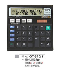 Orpat Ot-512gt Calculator 12 - Digits Display (Black) | 120 Steps Check Function