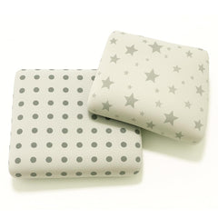 Organic Cotton Muslin Baby Bath Towel 200 Gsm | Cotton Cloth Premium Baby Washable Reusable, Absorbent, Extra Soft (Grey Dot & Grey Star)- Pack Of 2
