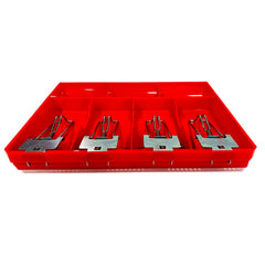 Abs Plastic Cash Drawer, 4 Cash & 3 Coin Organizer For Supermarket | Metal Clip, 7 Slot, 32.2 X 3.5 X 24.5 Cm, Colour - Red, Special Feature - Portable