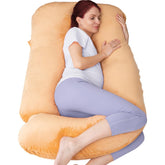 Pregnancy Pillows For Sleeping, Extra Large U Shaped Body Pillow, Brown Color | Maternity Pillow For Pregnant Women With Velour Cover | Comfortable Soft Pillows, Multipurpose Use