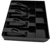 Abs Plastic Cash Drawer Organizer Tray, Cashier Drawer Box With Coin Slot, Bill Counter Box With 5 Bills 4 Coins For Petty Cash Money Storage Box, Cash Tray Box 4 Slot, Special Feature - Locking