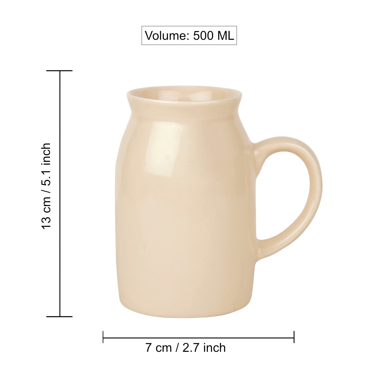 Hand Painted Ceramic Mason Jar Mugs Set Of 2 - Peach, 500ml Each | Cold Coffee Mugs - Smoothie Mugs - Bottle Mugs Hand Painted Ceramic Mason Jar Mugs Set Of 2 - Peach, 500ml Each | Cold Coffee Mugs - Smoothie Mugs - Bottle Mugs