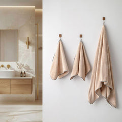 Spread Spain Microfiber 1 Bath + 2 Hand Towel 360 Gsm | Extra Soft Plush High Absorbent Bath Towel For Men & Women (Sand)