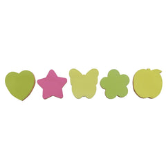 Multicolor Sticky Note Set Of 5 Pad X 100 Sheets | Shapes Star, Heart, Butterfly, Flower & Apple