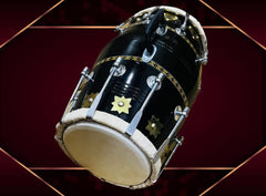 Professional Classical Dholak Nut & Bolt With Bag & Belt Also - Black | Double Headed Hand Drum, Perfectly Symmetric Round Dholak - Dholak For Festival, Wedding, Satsang | Very Easy To Tune