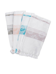 Ramraj 100% Cotton Soft Feel Flower Design Bath Towel 1200 Gsm (Multicolor)- Pack Of 4