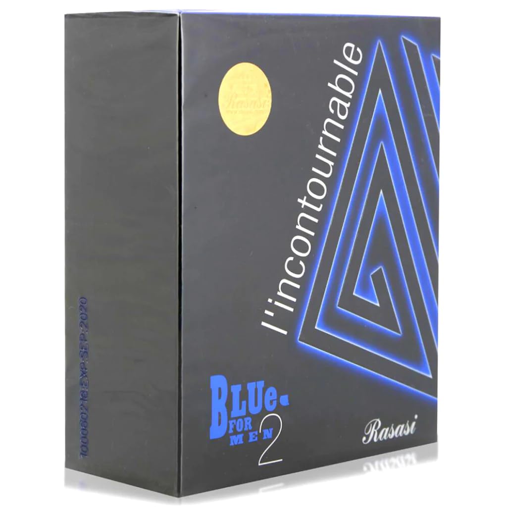 Rasasi Blue For Men 2 L'incontournable Eau De Parfum 75ml 2.5 Fl.oz. Gift For Husband | Long Lasting Rasasi Blue For Men 2 L'incontournable Eau De Parfum 75ml 2.5 Fl.oz. Gift For Husband | Long Lasting