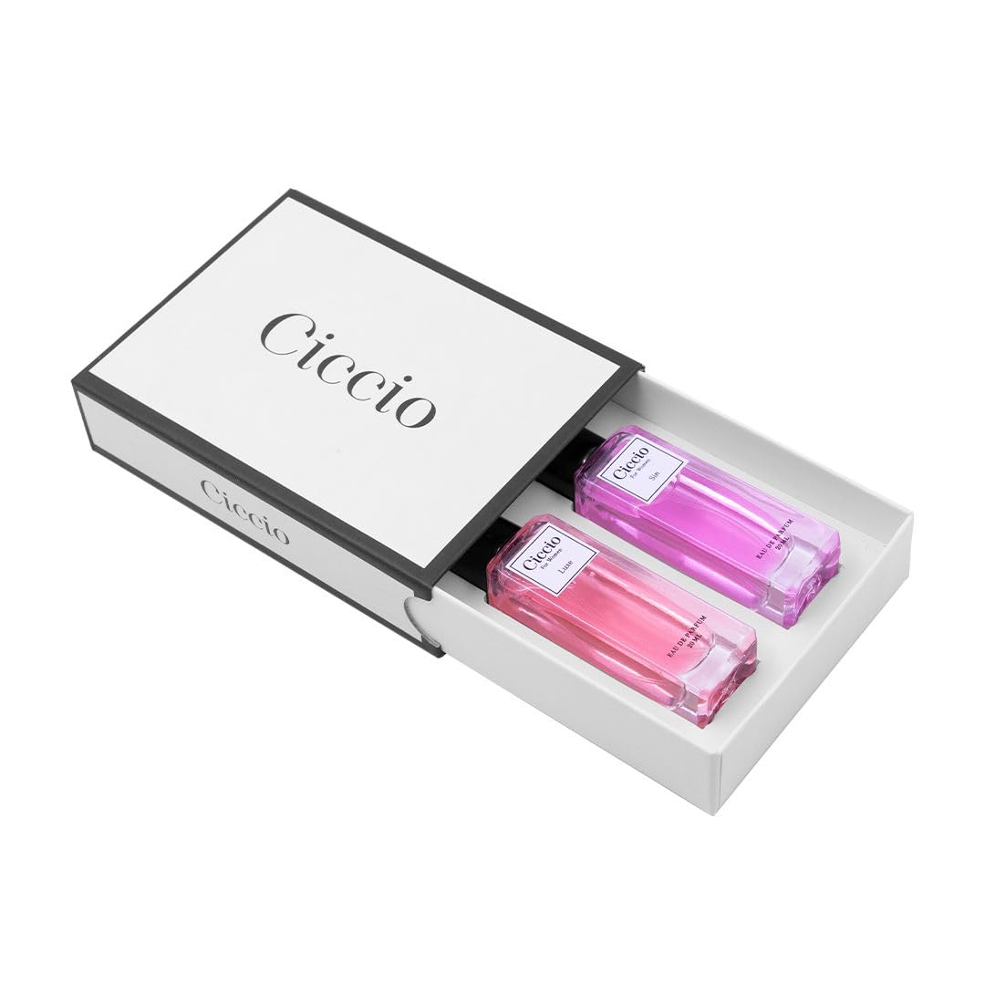 Ciccio Luxe + Sin Eau De Parfum For Women 20ml 0.6 Fl.oz. Each Pack Of 2 Combo Gift Pack | Long Lasting Luxury Fragrance Ciccio Luxe + Sin Eau De Parfum For Women 20ml 0.6 Fl.oz. Each Pack Of 2 Combo Gift Pack | Long Lasting Luxury Fragrance