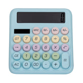 Mastano Desktop Cute Calculator -12 Digit large Display | Big Buttons | Solar Power |aesthetic Candy Color | For Office, School, Home Blue