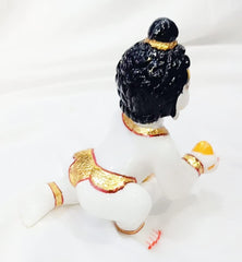 Laddu Gopal Idol With Heavy Dress, All Accessories, Brass, White Idol - Size No.6, Thakur Ji Murti, Occasion & Festivals, Janmashtami Specials, Bal Gopal Statue, Baby Krishna Idol