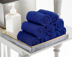 Jenny Denial 100% Cotton Soft Face Towel 1300 Gsm | Super Absorvent & Quick Dry - Pack Of 10 Pcs (Royal Blue)