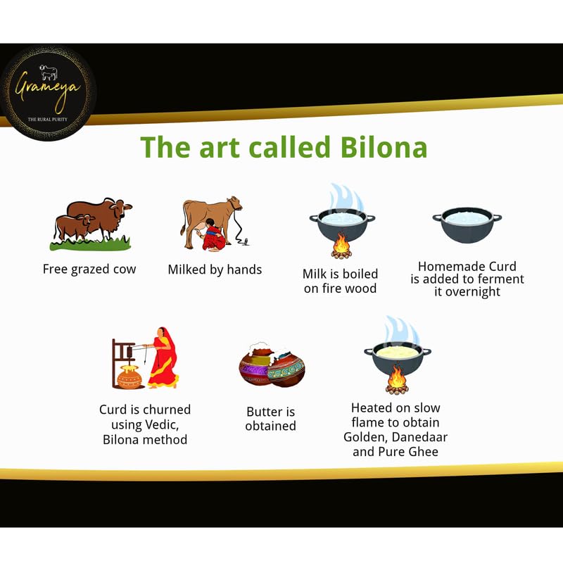 100% Pure Desi Cow Ghee By Grameya | Rich Source Of Vitamin & Protein Fiber Pure Healthy Cow Ghee Perfect For Cooking | 5 Litre (1 Litre * 5) 169.0 Ounce | Jar Pack 100% Pure Desi Cow Ghee By Grameya | Rich Source Of Vitamin & Protein Fiber Pure Healthy Cow Ghee Perfect For Cooking | 5 Litre (1 Litre * 5) 169.0 Ounce | Jar Pack