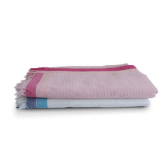 Athom Trendz Living Light Weight Cotton Premium Waffle Border Bath Towel 480 Gsm | Pack Of 2 (Multi13)