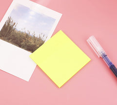 Transparent Memo Sticky Notes, 50 Sheets Sticky Pet Note, Stationery, Yellow - Pack Of 3