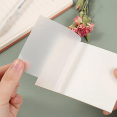 White Transparent Sticky Note Pad – 150 Sheets | Waterproof Memo Pad For Office, Study, Journaling