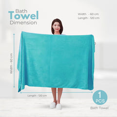 Black Gold The Finer Touch Premium Microfiber Bath Towels 1200 Gsm | Lightweight Ultra-Soft Fade Resistant (Green Blue) - 3 Pcs