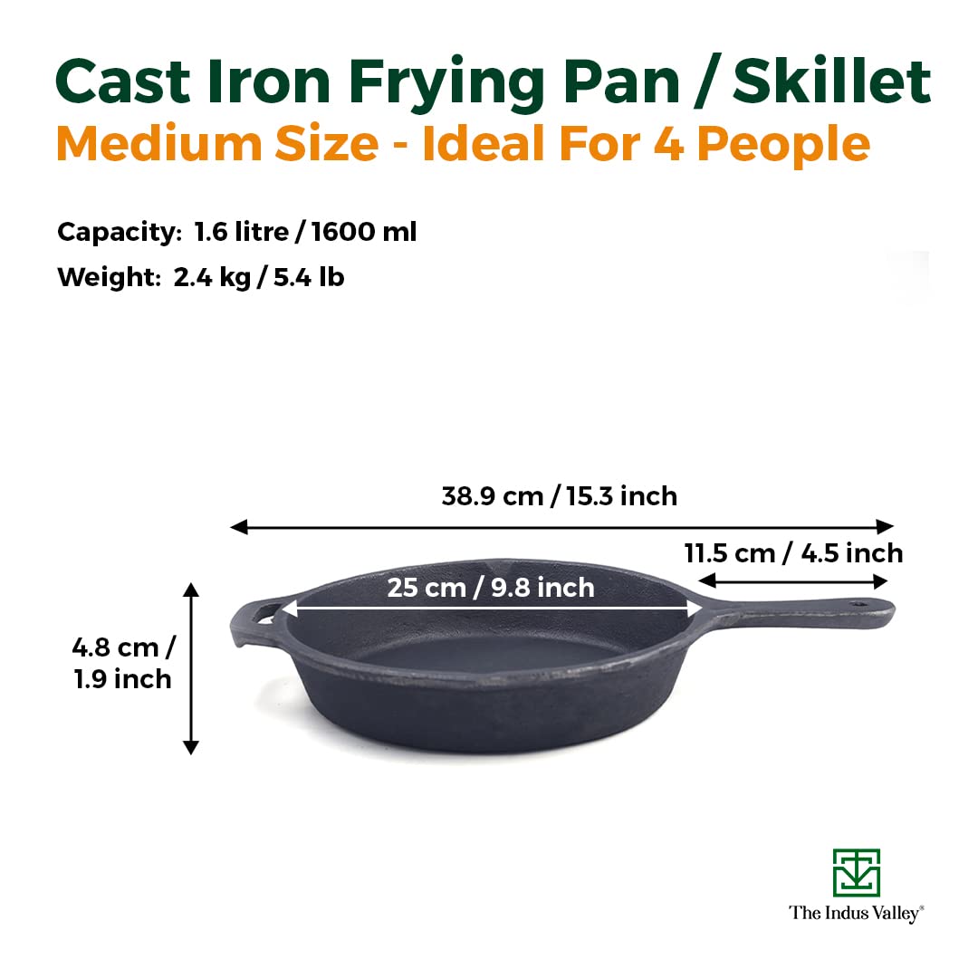Pre-Seasoned Black Cast Iron Cookware Set - Fry Pan 25 Cm, 1.6 Liters + Tawa 25.7 Cm | Kitchen Cooking Combo Pots & Pans Set Of 2 Pcs - Naturally Nonstick Pre-Seasoned Black Cast Iron Cookware Set - Fry Pan 25 Cm, 1.6 Liters + Tawa 25.7 Cm | Kitchen Cooking Combo Pots & Pans Set Of 2 Pcs - Naturally Nonstick