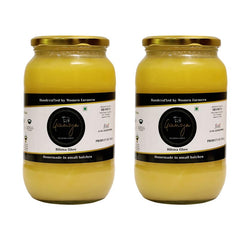 100% Pure Desi Cow Ghee By Grameya | Rich Source Of Vitamin & Protein Fiber Pure Healthy Cow Ghee Perfect For Laddus | 2 Litre (1 Litre * 2) 67.6 Ounce | Jar Pack
