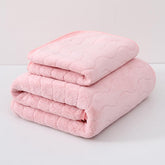 HomeCloud Microfiber Soft & Fuffy Bath & Face Towel 400 Gsm With Hanging Loop | 3x Softer Than Cotton Towels | Highly Absorbent Set Of 2 (Waves Pink)