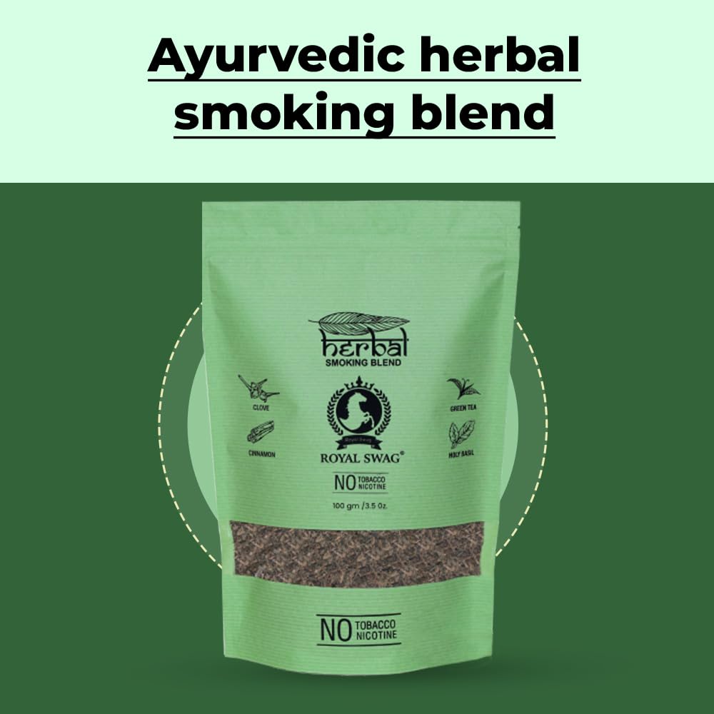 Royal Swag Tobacco & Nicotine Free Smoking Mixture With 100% Natural Herbal Smoking Blend 1 Pack 100gm Royal Swag Tobacco & Nicotine Free Smoking Mixture With 100% Natural Herbal Smoking Blend 1 Pack 100gm