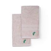 Feather & Spun Bamboo Lavender Fragrance Cotton Hand Towel 400 Gsm | Anti Microbial Fade Resistant Double Needle Stitch Hand Towel (Almond Cream) - Pack Of 2