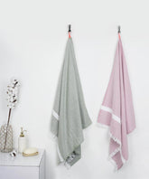 Thirsty Towel Cotton Bath Towel 400 Gsm | Super Soft Towels, Quick Dry Towels Large Size Pack Of 2 (Forest Green + Merlot Mauve)