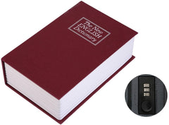 Alloy Steel Book Safe With Combination Lock, Dictionary Book Safe, Portable Safe Box, Great For Storing Cash, Jewellery, Kids, Money & Diamond Ring Small- 18*11.5*5.5 Cm, Colour - Red