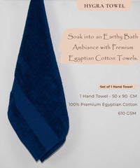 Rangoli Soft Absorbent Durable Towels Earthly Egyption Cotton Plush Oversized Small Size Bath Towel 400 Gsm (Navy Blue)