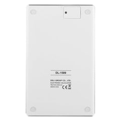 Deli 1589 Modern Calculator- White | Solar Power & Battery - For Professionals, Students, & Everyday Users