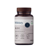 Miduty Vitamin Adk Multivitamin Contains Vitamin A - D3 - K2 Immunity Booster, Bone Strength, Healthy Heart , Supplement For Men & Women | 60 Capsules, 100gm 0.2lbs