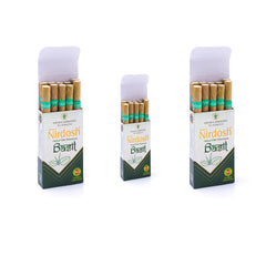 Basil Flavored Herbal Filter Dhoompan Sticks - Pack Of 3X 10 Pcs Herbal Cigarette | Bidi Sticks Rolled In Tendu Leaves, Non-Addictive Sticks - Tobacco Free & Nicotine Free