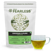 Fearless Original & Pure Green Tea With Silver Tips - 250gm, 8.8 Ounce, Makes 150+ Cups | Single Estate Jokai Non Bitter Assam Tea - Caffeine Free Natural Loose Leaves