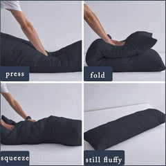 Soft Microfiber Hug Pillow For Sleeping, Full Body Cuddle Pillow, Dark Grey - 18 X 54 Inch | Long Pillow For Bed, Pregnancy Pillow For Sleeping, Large Pillow, Neck Support, Multipurpose Use