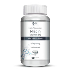 Anc Niacin Vitamin B3 For Vascularity & Increase Cellular Energy | 90 Veg Capsules , 150gm 0.3lbs
