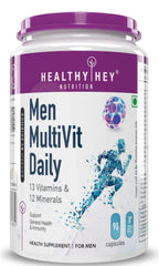 Healthyhey Nutrition Multivitamin For Men, Multi - Vit Daily With 13 Vitamins & 10 Minerals | 90 Vegetable Capsules , 150gm 0.3lbs
