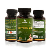 Gloleaf Vitamin B2 Riboflavin Plant Based For Vital Energy & Radiant Wellness Vegan, No Artificial Additives | 60 Capsules , 100gm 0.2lbs