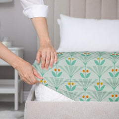 Printed Double Bedsheets With 2 Pillow Covers - Size-78 X 72 Inches, Green | King Size Bed With All Around Elastic Breathable Long Lasting